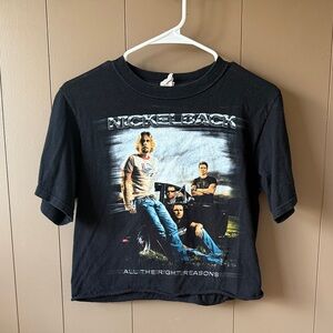 Anvil Black T‑Shirt with Blue and White Graphic